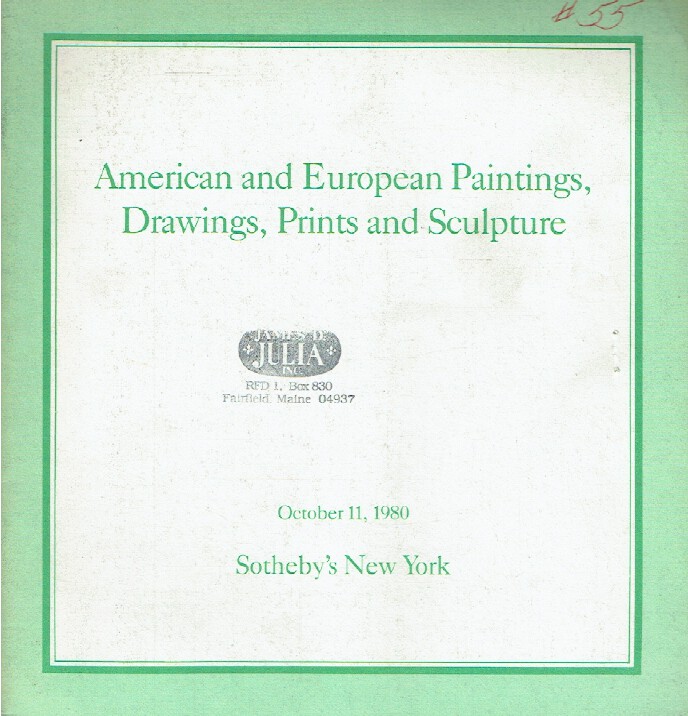 Sothebys October 1980 American & European Paintings, Drawings, Prints and Sculpt