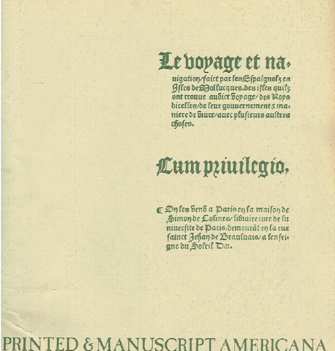 Sothebys December 1977 Printed & Manuscript Americana
