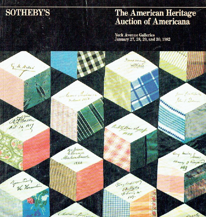 Sothebys January 1982 The American Heritage, Americana