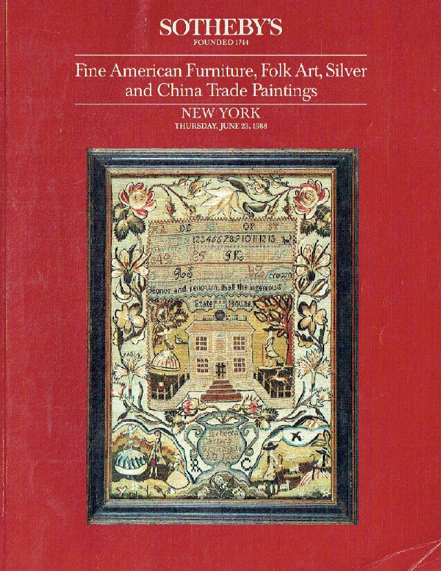 Sothebys June 1988 Fine American Furniture, Folk Art, Silver