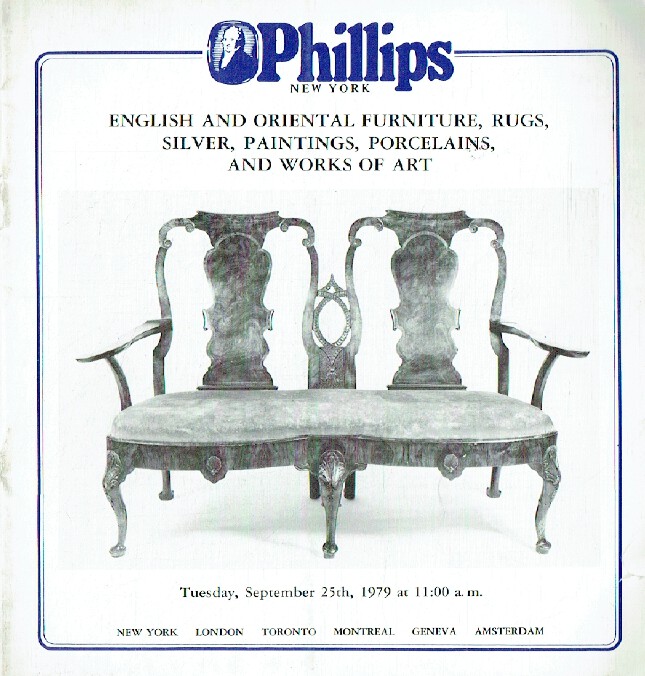 Phillips September 1979 English & Oriental Furniture, Silver, Paintings etc..