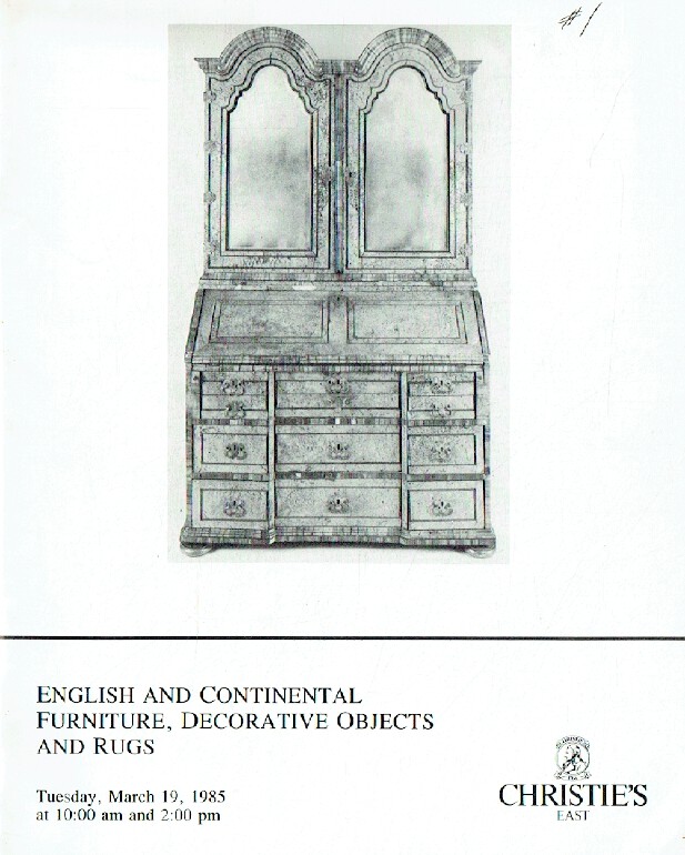 Christies March 1985 English & Continental Furniture, and Rugs