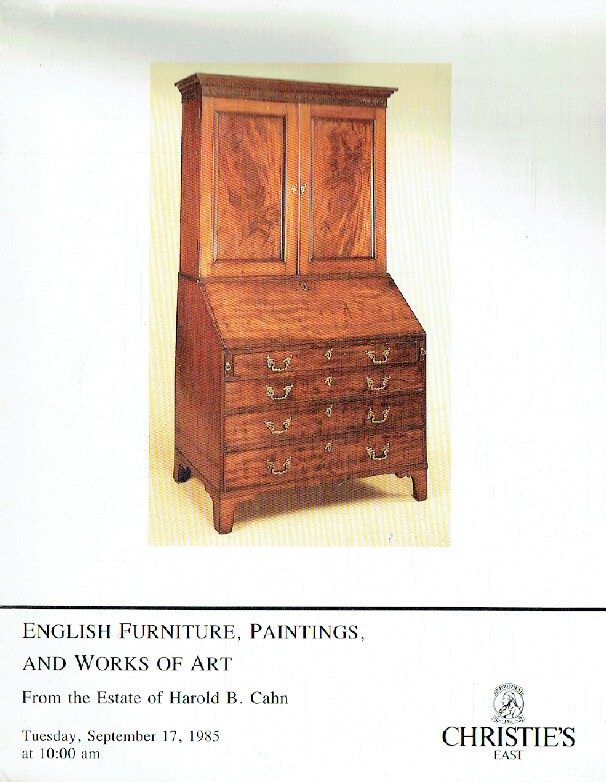 Christies September 1985 English Furniture, Paintings - Harold B. Cahn