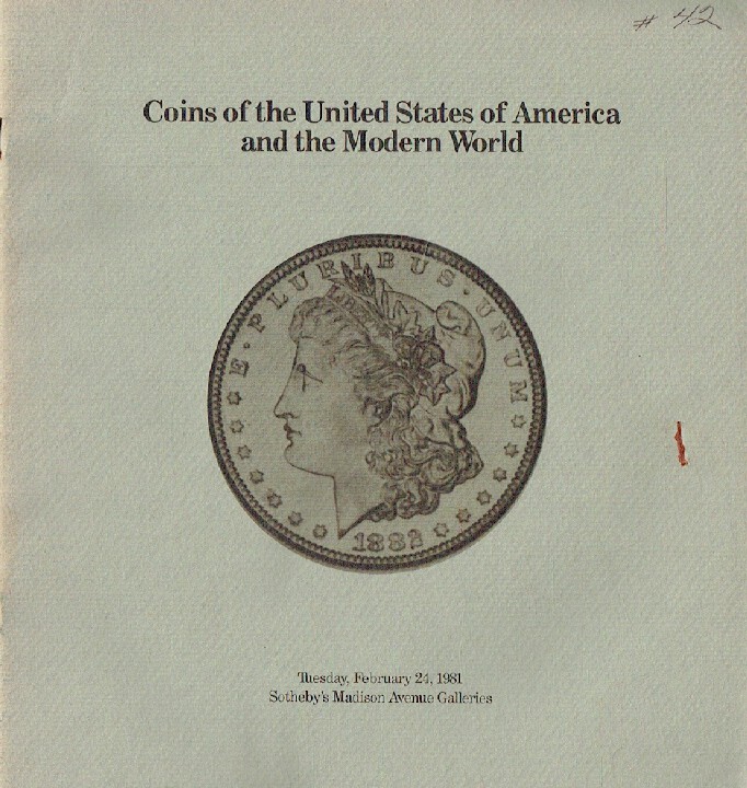 Sothebys February 1981 Coins of The United States of America