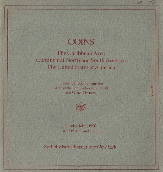Sothebys July 1980 Coins the Caribbean Area Continental North & South America