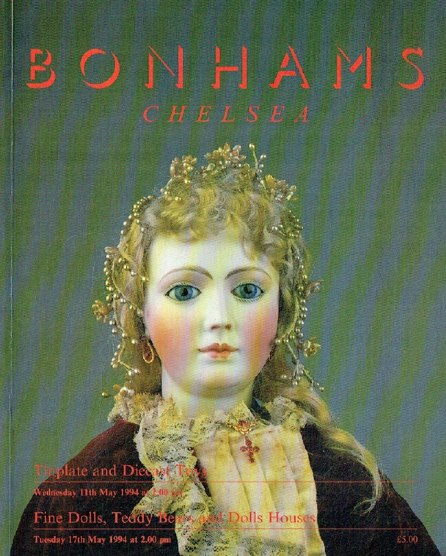 Bonhams May 1994 Tinplate & Diecast Toys, Fine Dolls, Teddy Bears - Click Image to Close