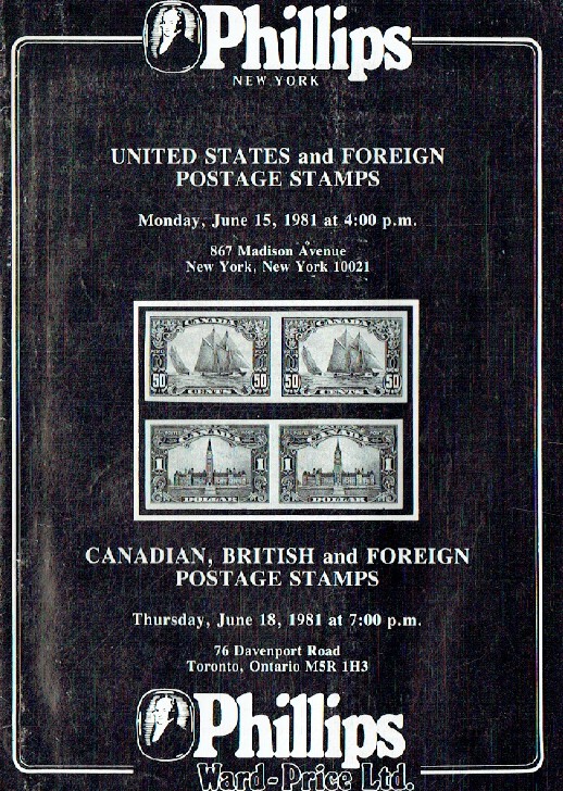 Phillips June 1981 U. S., Canadian, British & Foreign Postage Stamps