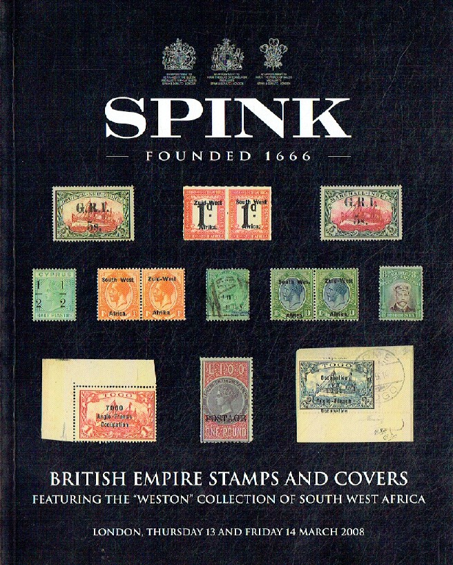 Spink March 2008 British Empire Stamps & Covers