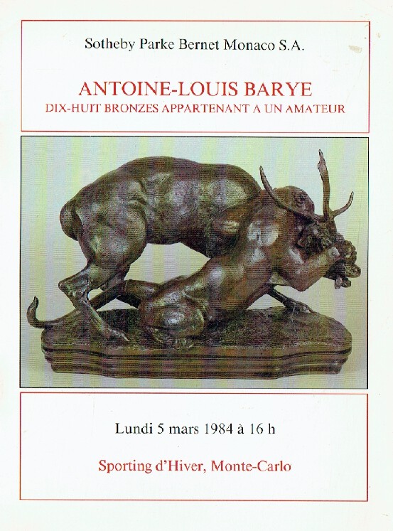 Sothebys March 1984 Eighteen Bronzes Belonging To An Amateur, Antoine-Louis Bary