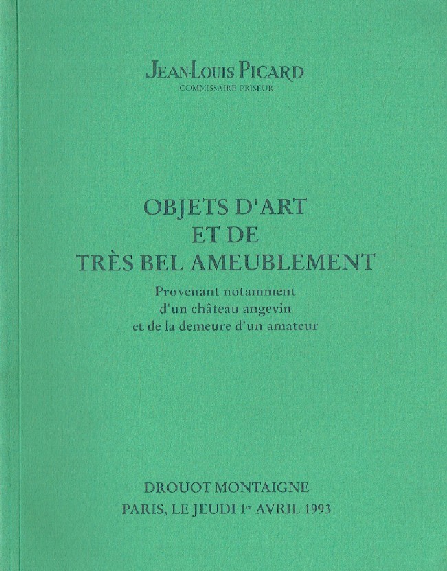 Picard April 1993 (French) Furniture & Works of Art