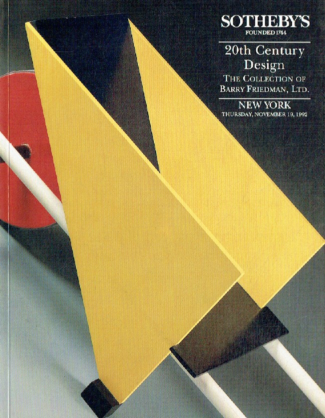 Sothebys November 1992 20th Century Design The Collection of Barry Friedman