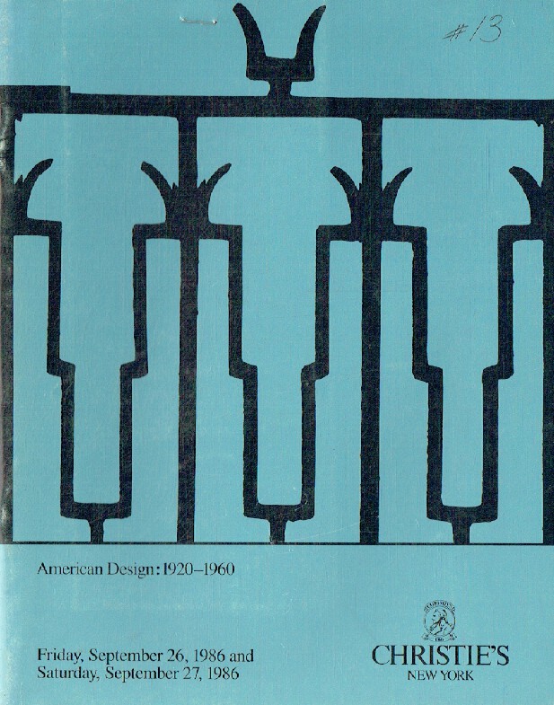 Christies September 1986 American Designs 1920-1960