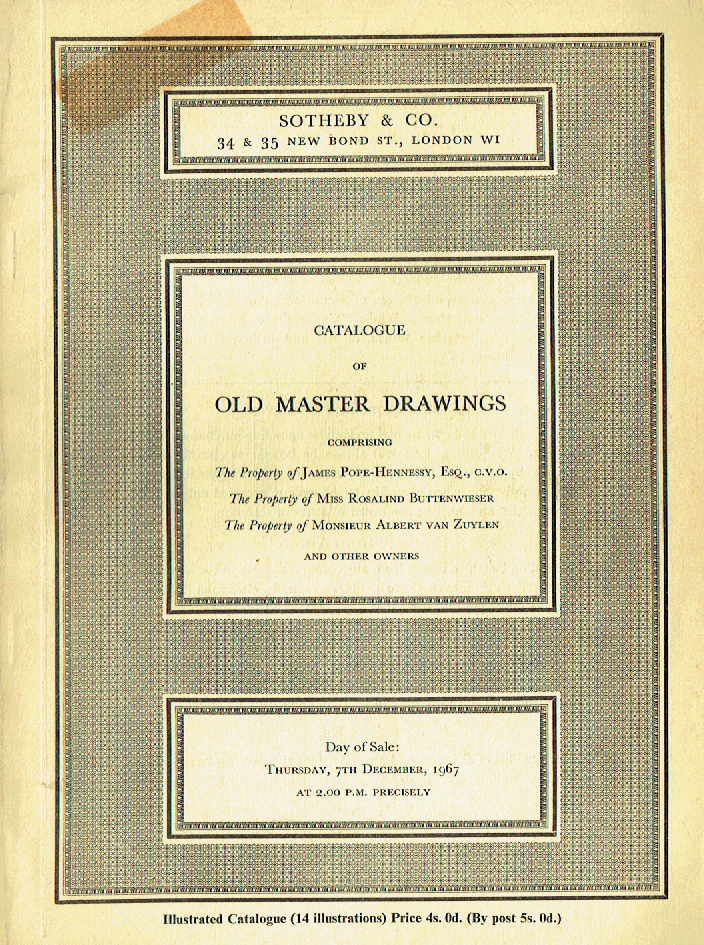 Sotheby & Co. December 1967 Old Master Drawings