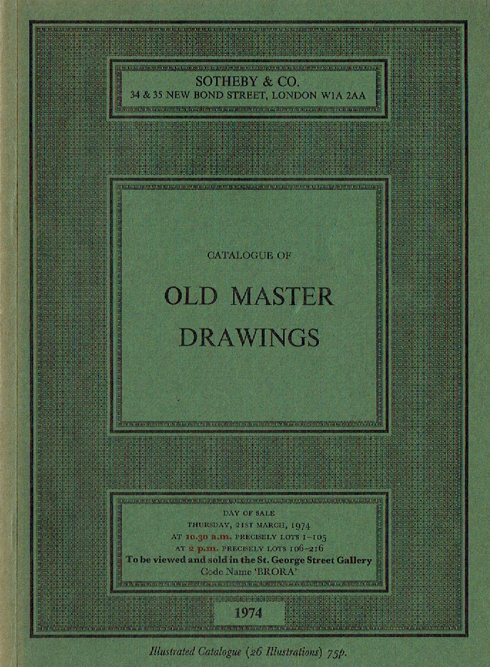 Sotheby & Co. March 1974 Old Master Drawings