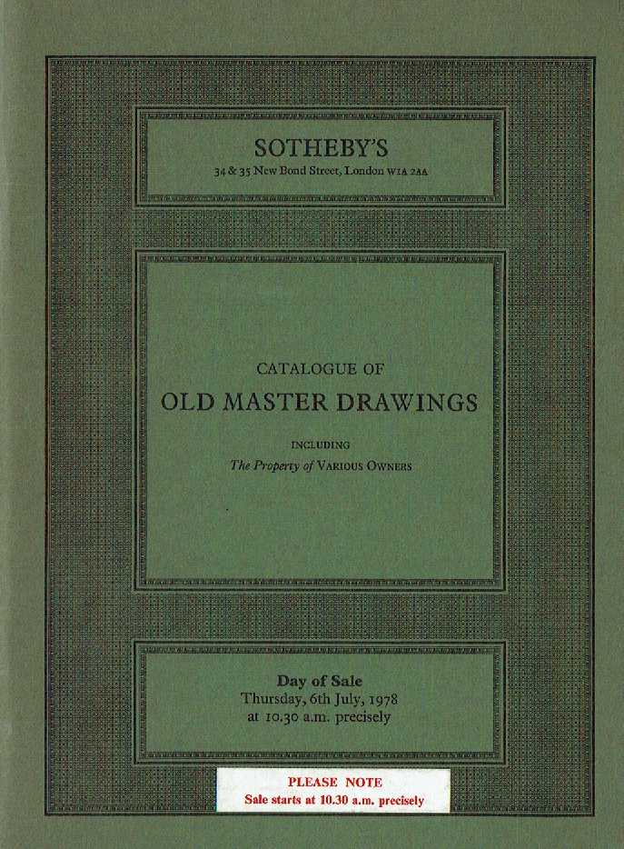 Sotheby & Co. July 1978 Old Master Drawings