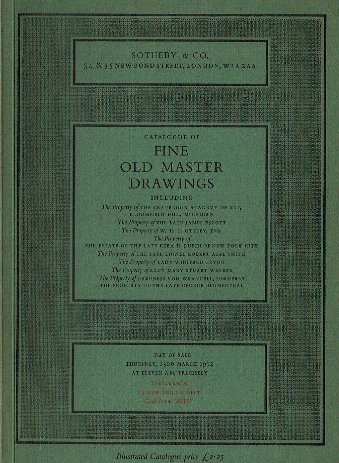 Sotheby & Co. March 1972 Fine Old Master Drawings