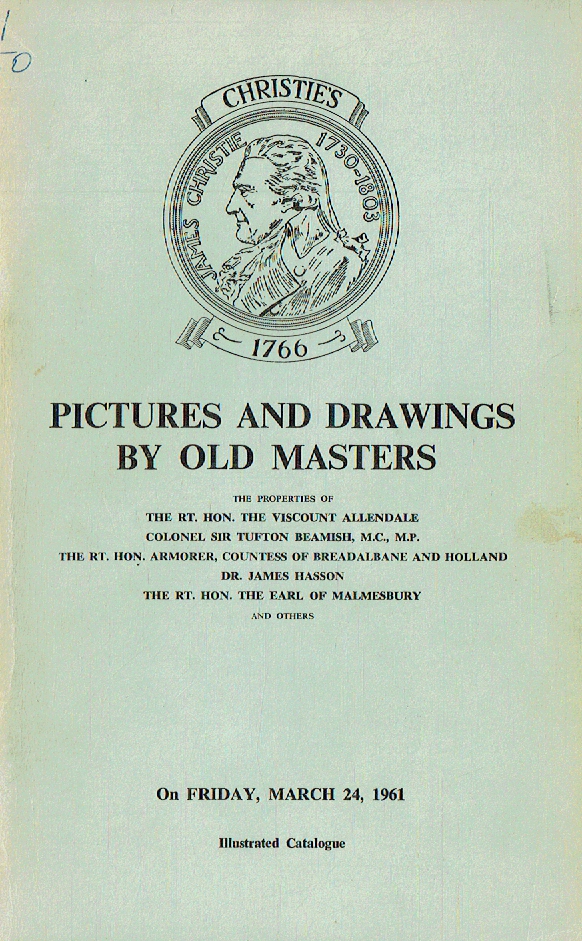 Christie's March 1961 Pictures & Drawings by Old Masters