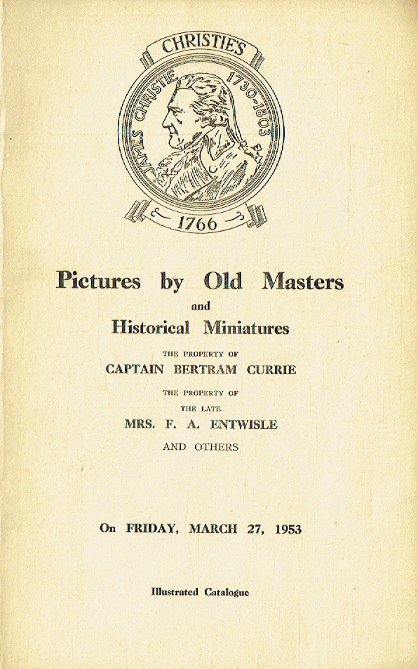 Christie's March 1953 Pictures by Old Masters & Historical (Digital only) - Click Image to Close