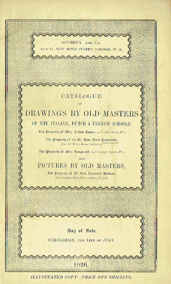 Sotheby & Co. July 1926 Drawings by Old Masters