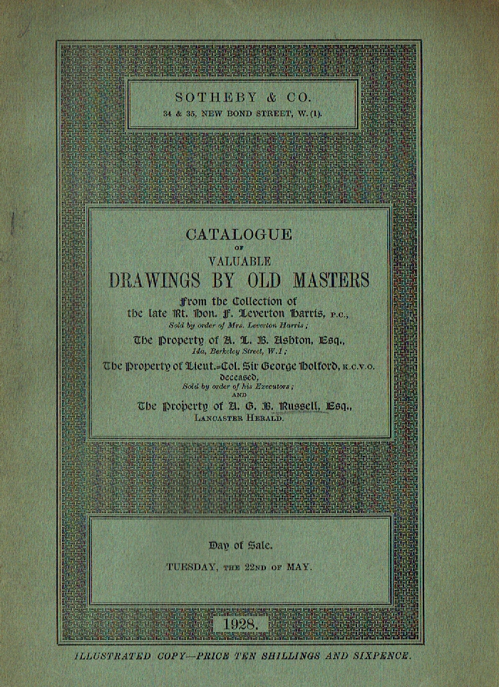 Sotheby & Co. May 1928 Valuable Drawings by Old Masters