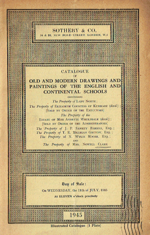 Sotheby & Co. July 1945 Old & Modern Drawings and Paintings (Digital Only)