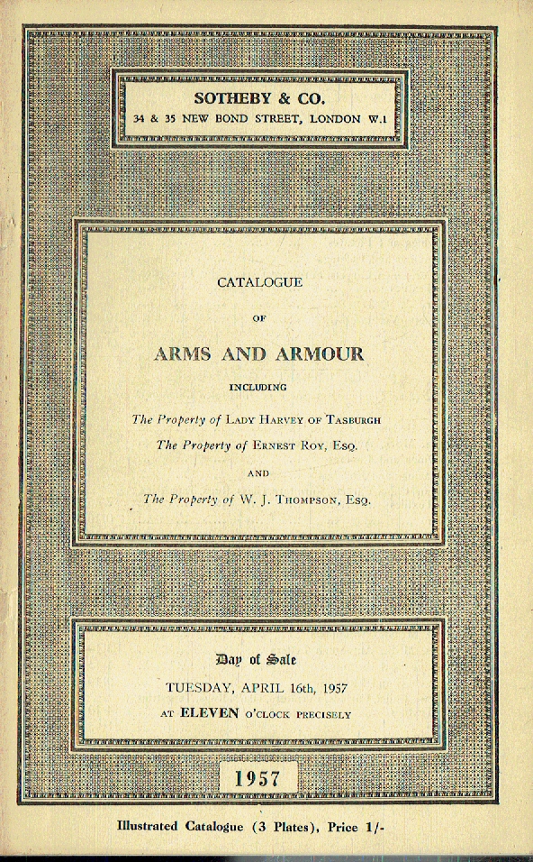 Sotheby & Co April 1957 Arms & Armour - Click Image to Close