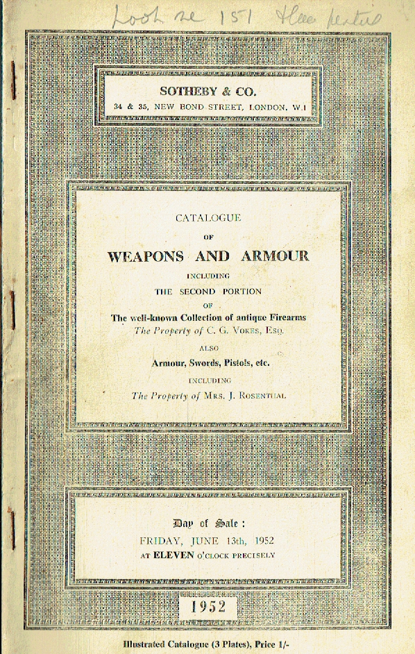 Sotheby & Co June 1952 Weapons & Armour (Digital only)