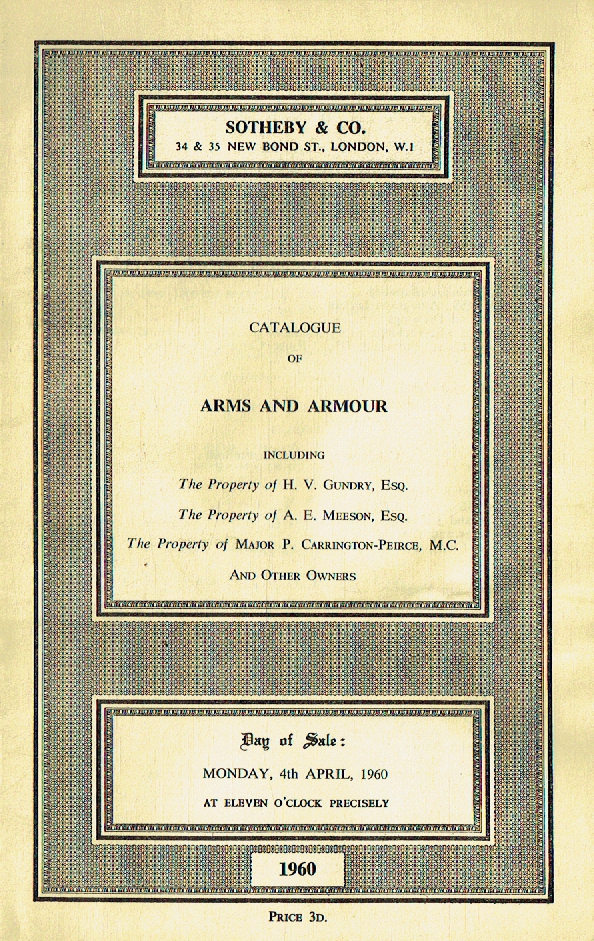 Sotheby & Co April 1960 Arms & Armour