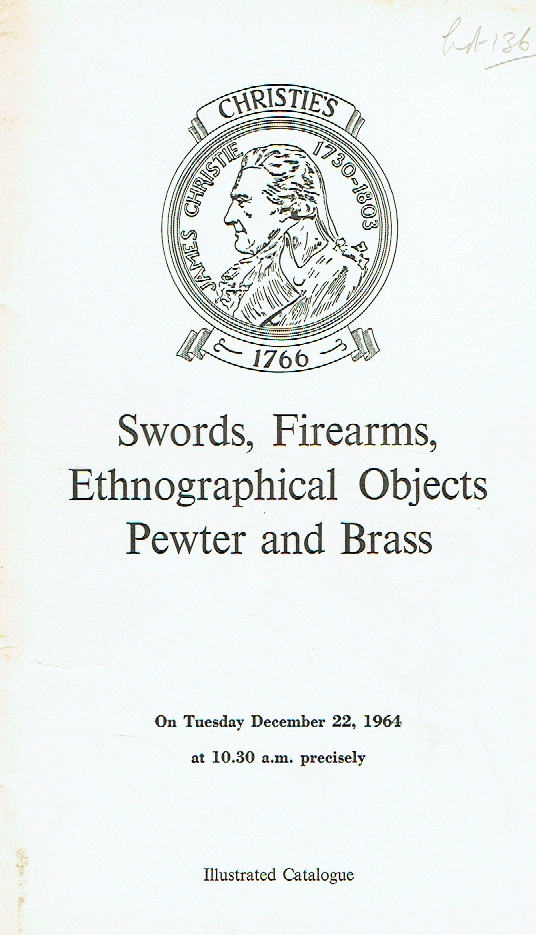 Christies December 1964 Swords, Firearms, Ethnographical Objects Pewter and Bras - Click Image to Close