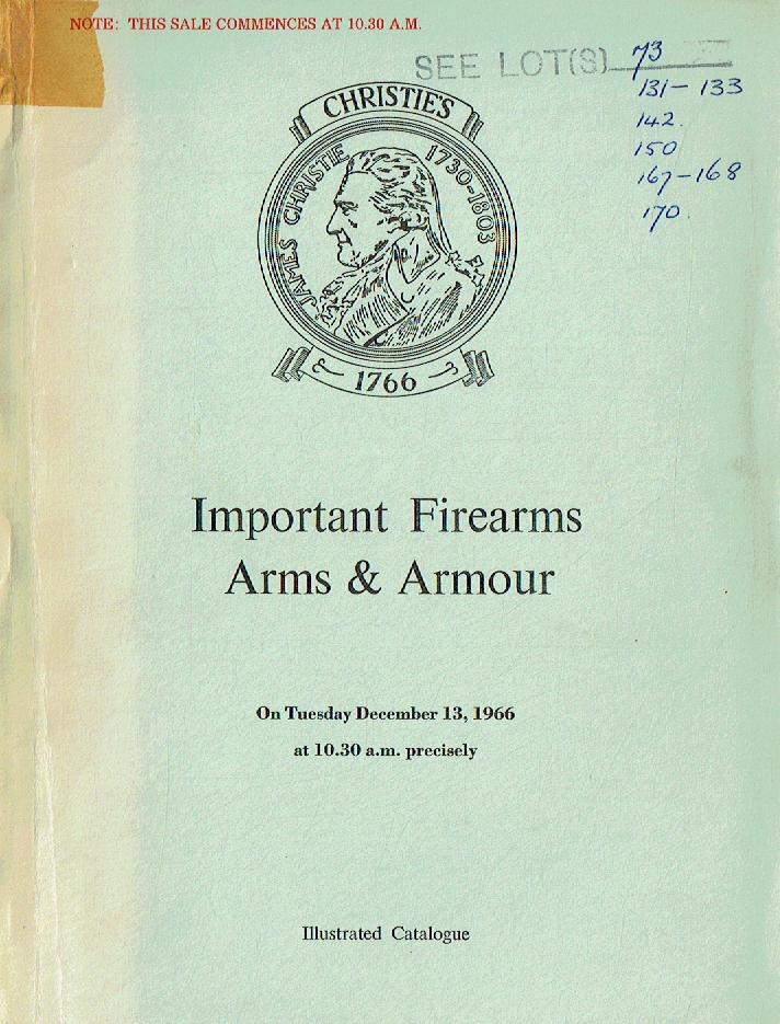 Christies December 1966 Important Firearms Arms & Armour