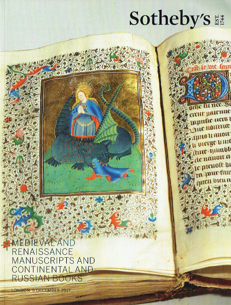 Sothebys December 2017 Medieval & Renaissance Manuscripts and Russian Books