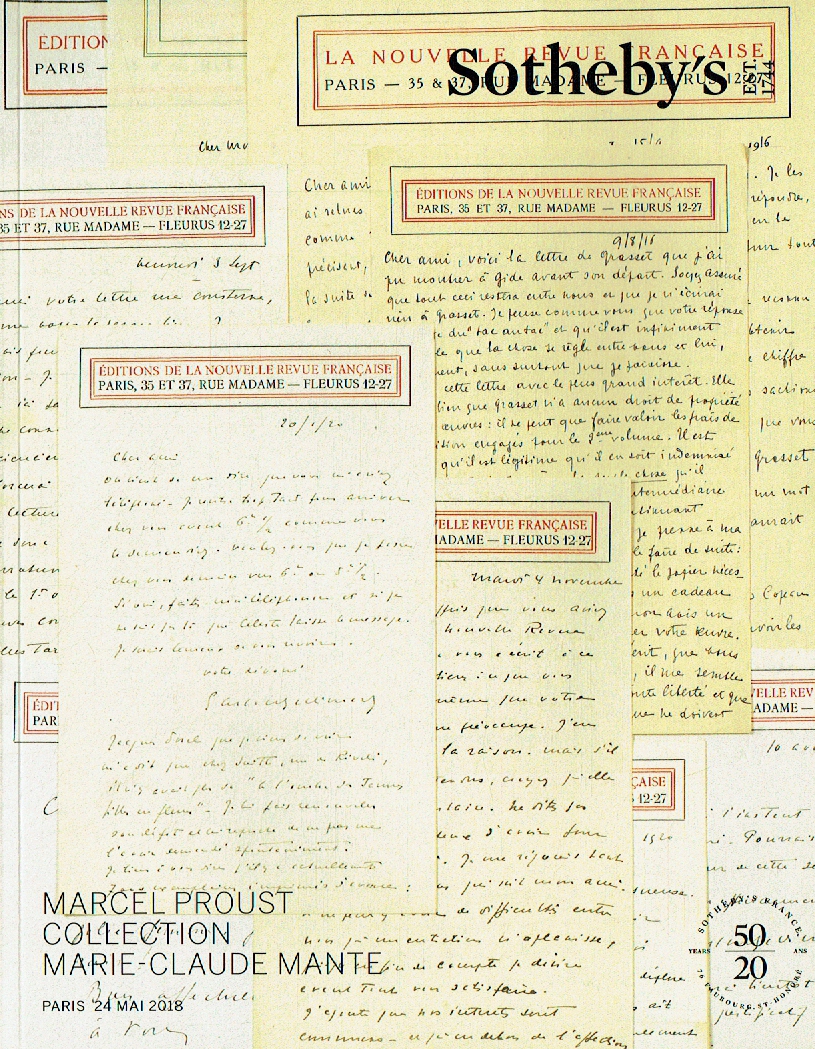 Sothebys May 2018 Marcel Proust: Collection Marie-Claude Mante