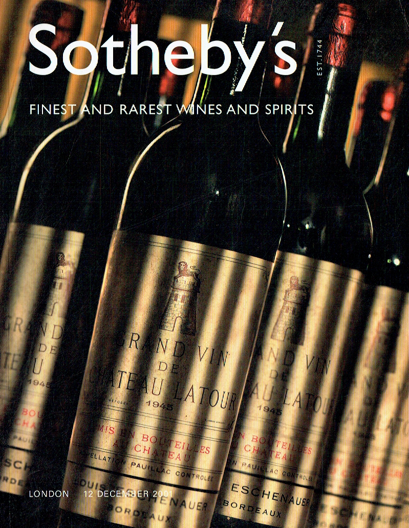 Sothebys December 2001 Finest and Rarest Wines & Spirits