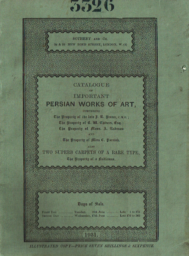 Sothebys June 1931 Important Persian Works of Art (Digital only)