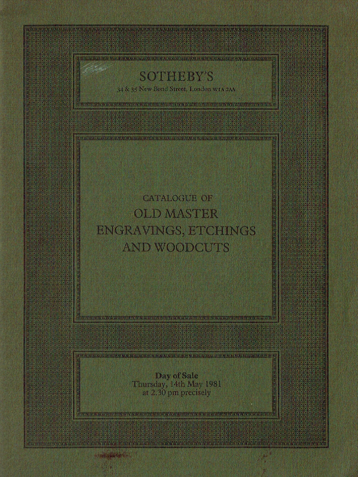 Sothebys May 1981 Old Master Engravings, Etchings and Woodcuts