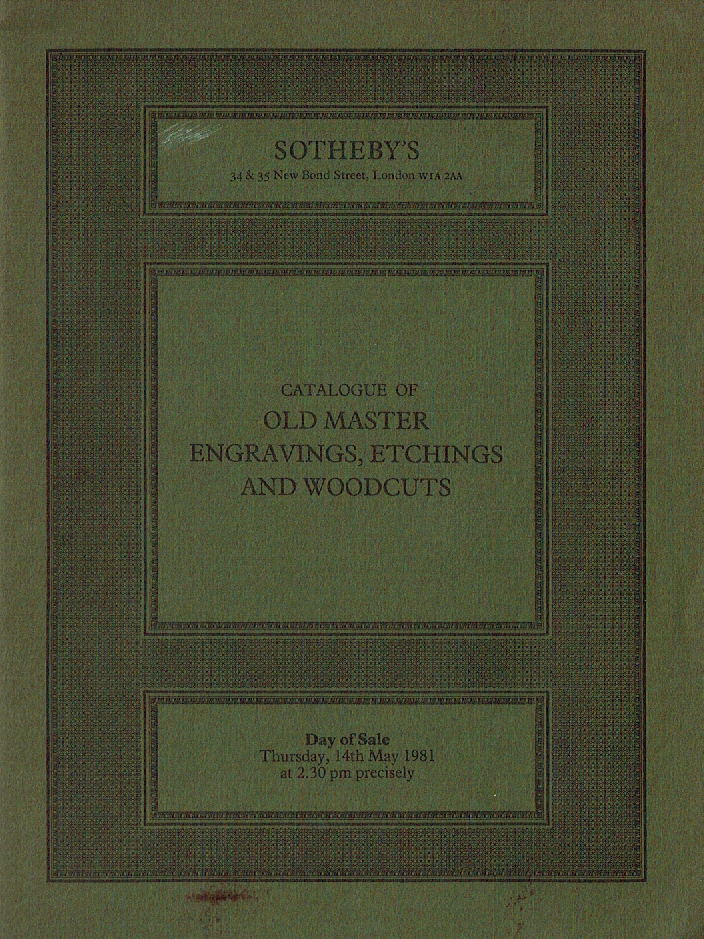 Sothebys May 1981 Old Master Engravings, Etchings and Woodcuts