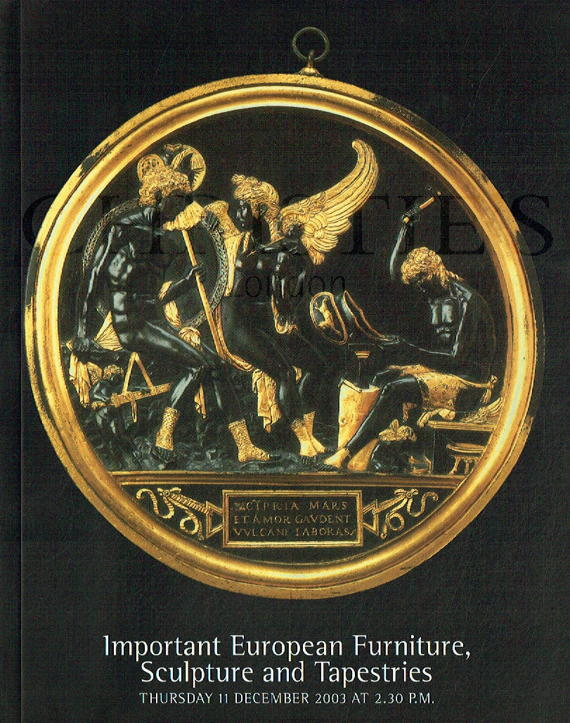 Christies December 2003 Important European Furniture, Sculpture