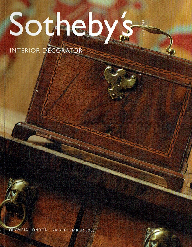 Sothebys September 2003 Interior Decorator