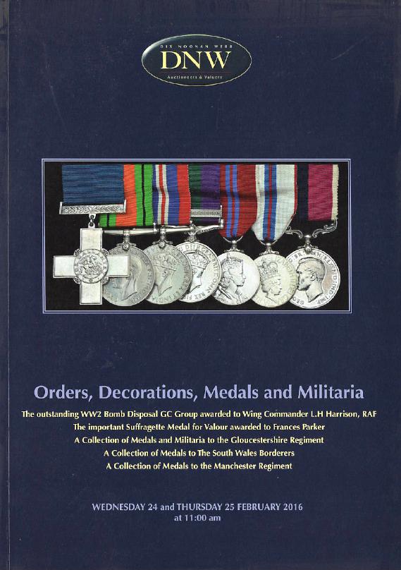 DNW February 2016 Orders, Decorations, Medals & Militaria