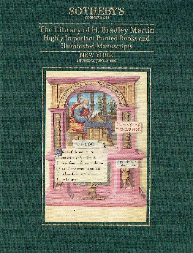 Sothebys June 1990 Bradley Martin Library, Printed Books & Illuminated Manuscrip