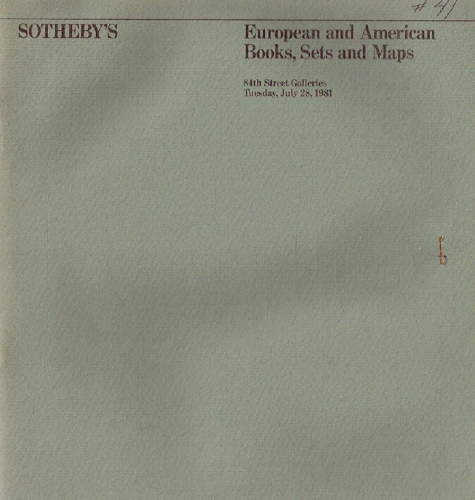 Sothebys July 1981 European & American Books, Sets and Maps