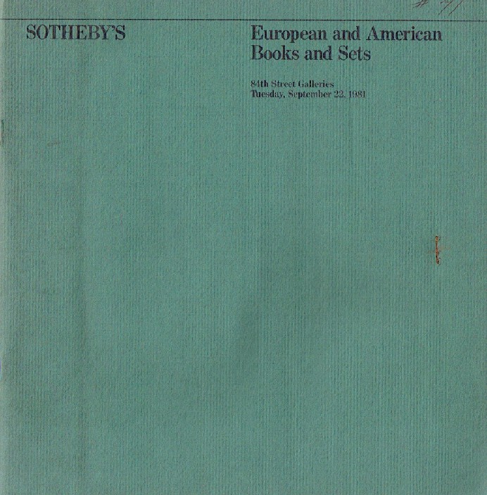 Sothebys September 1981 European & American Books and Sets