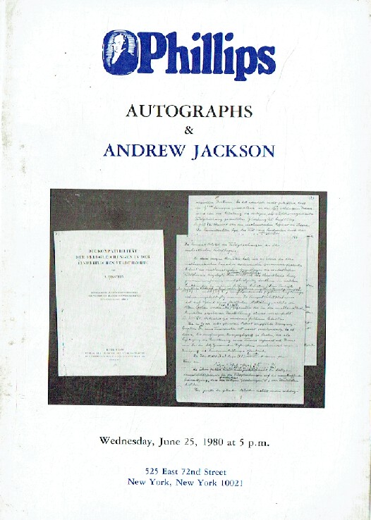 Phillips June 1980 Autographs & Andrew Jackson