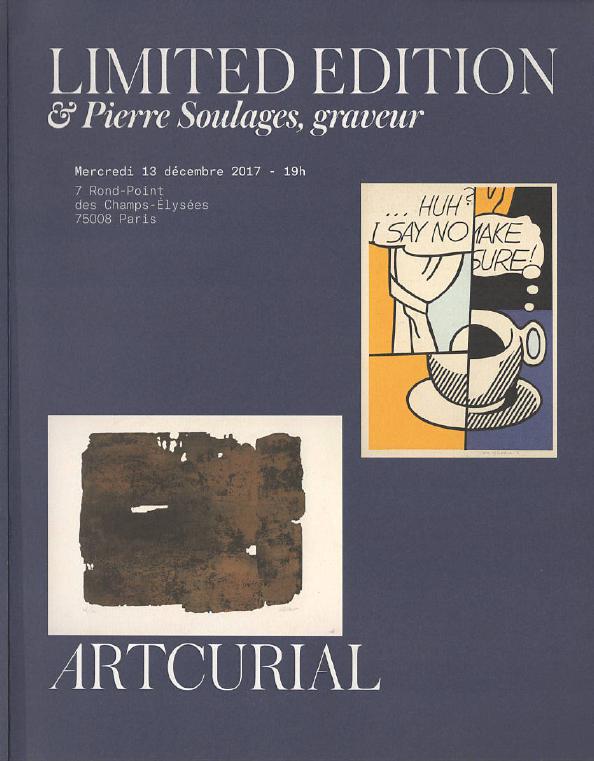 Artcurial December 2017 Limited Edition & Pierre Soulages, Engraver