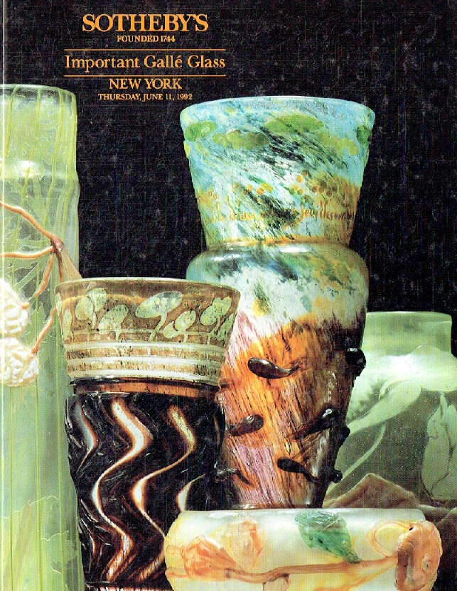 Sothebys June 1992 Important Galle Glass
