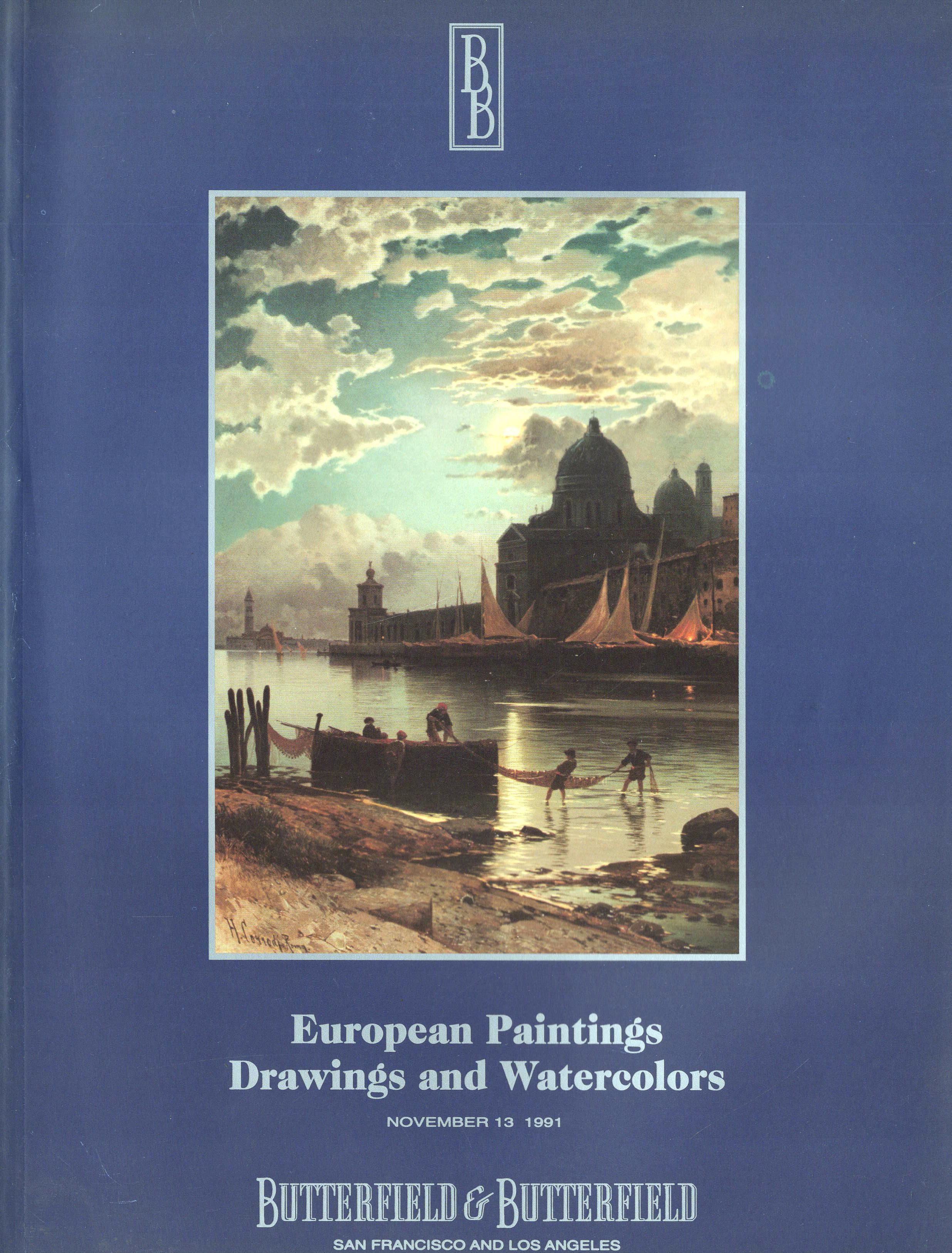 Butterfield & Butterfield November 1991 European Paintings Drawings & Watercolor
