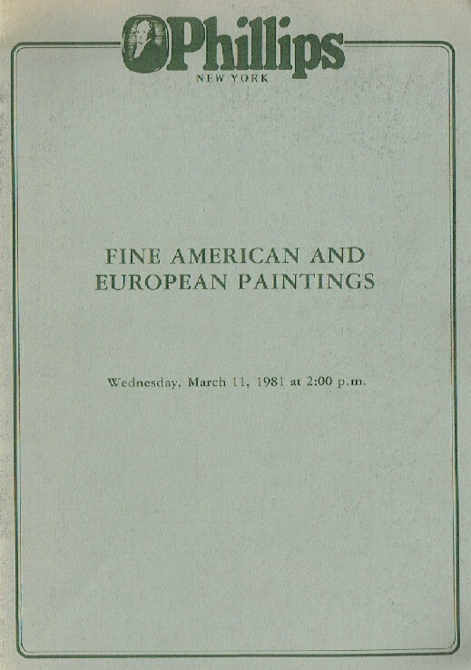 Phillips March 1981 Fine American & European Paintings