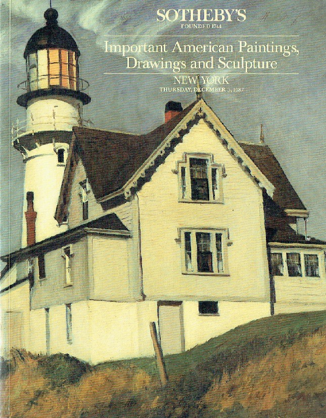 Sothebys December 1987 Important American Paintings, Drawings & Sculpture