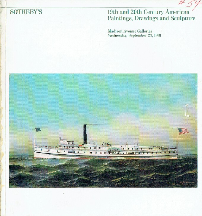 Sothebys September 1981 19th & 20th Century American Paintings, Drawings and Scu