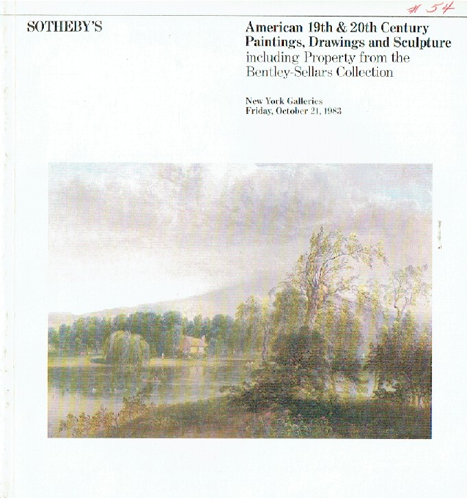 Sothebys October 1983 American 19th & 20th Century Paintings Inc. Bentley-Sellar